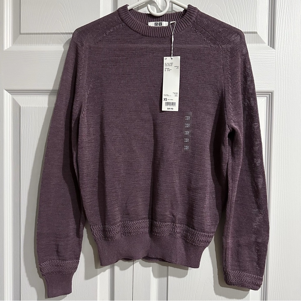 New with tags uniqlo U Men Dry touch summer mesh crew neck long sleeve sweater